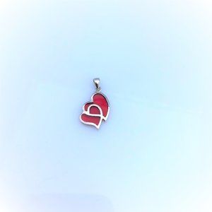 Sterling Silver Red Hearts pendant